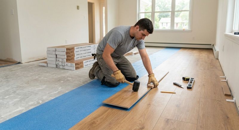 Luxury Vinyl Tile Installation in Brookline, MA
