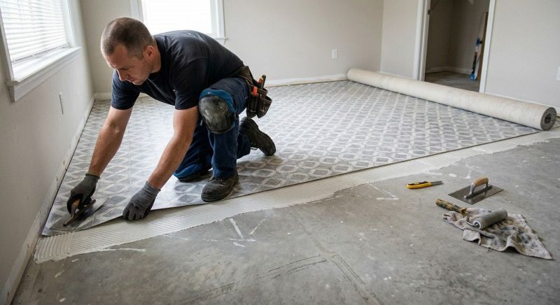 Sheet Linoleum Installation in Holbrook, MA